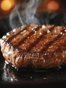 Season the ground beef with salt, pepper, and garlic powder. Form it into a patty, ensuring it's slightly larger than the bun, as it will shrink during cooking.