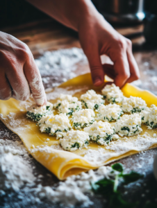 Knead the dough on a floured surface for about 10 minutes until smooth. Wrap in plastic and let it rest for 30 minutes.