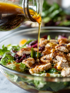Drizzle the dressing over the salad just before serving.