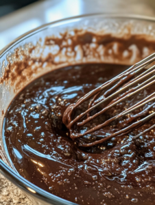In a large mixing bowl, combine the chocolate cake mix and a can of Diet Coke. Stir until smooth and well blended.